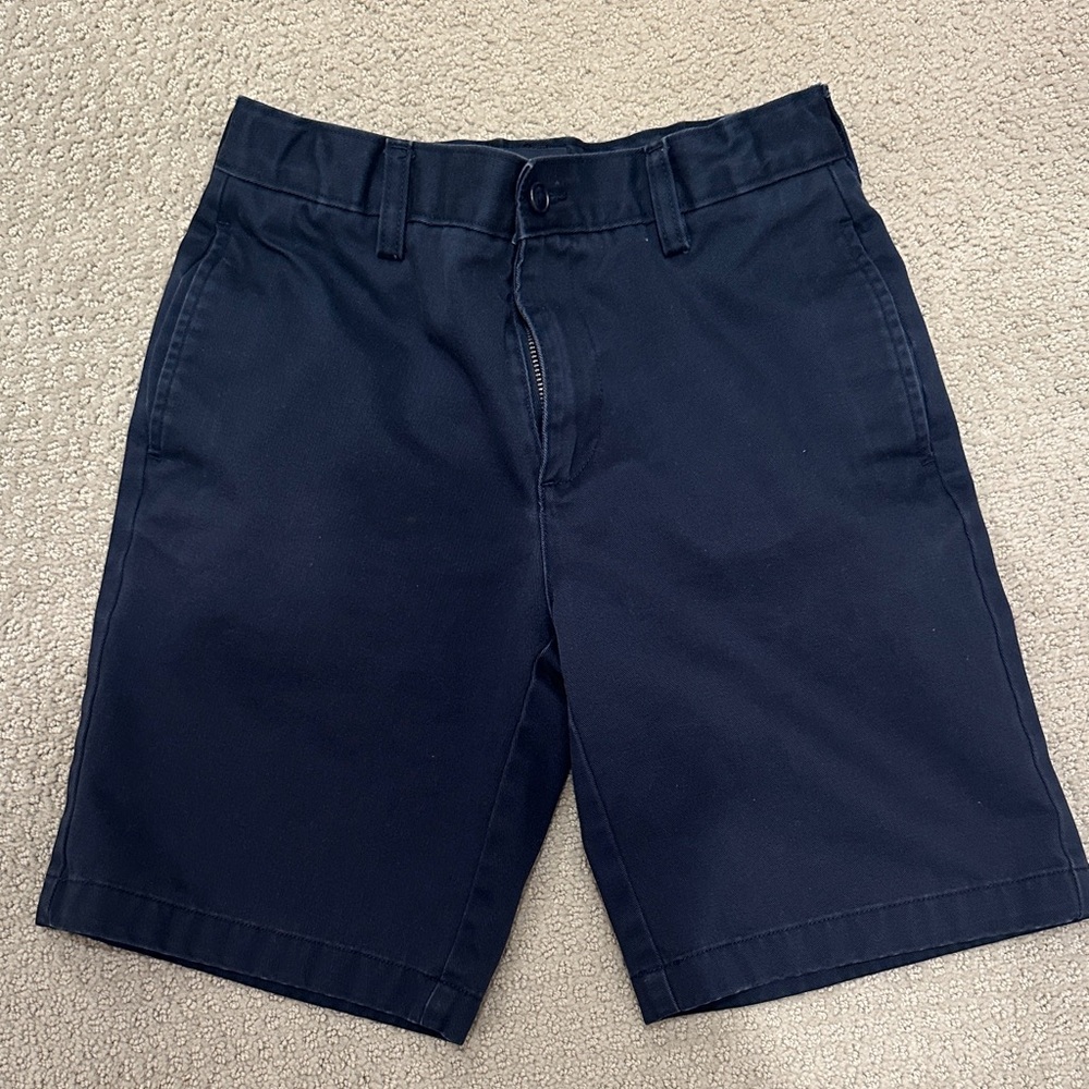 Lands' End Navy Boys Uniform Shorts - Size 14